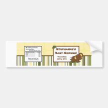Water Bottle Label Jungle Babies Bumper Stickers