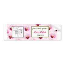 Water Bottle Label Pink Orchid Long Stem Flower Gr Bumper Sticker
