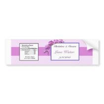 Water Bottle Label Purple Orchids on Stem Bumper Stickers