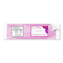 Water Bottle Label Purple/Pink Peony Flowers water Bumper Stickers
