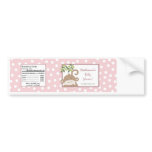 Water Bottle Label Safari Pink Jungle Monkey Green Bumper Sticker
