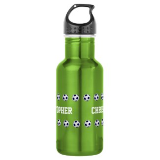 Water Bottle, Personalized, Soccer, Green