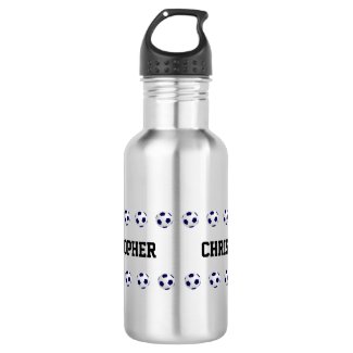 Water Bottle, Personalized, Soccer, Steel
