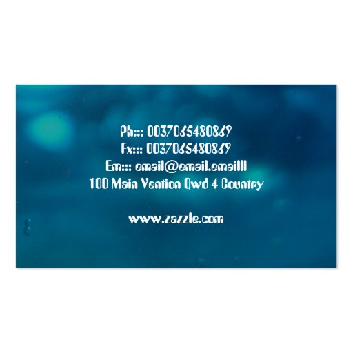 water business card (back side)
