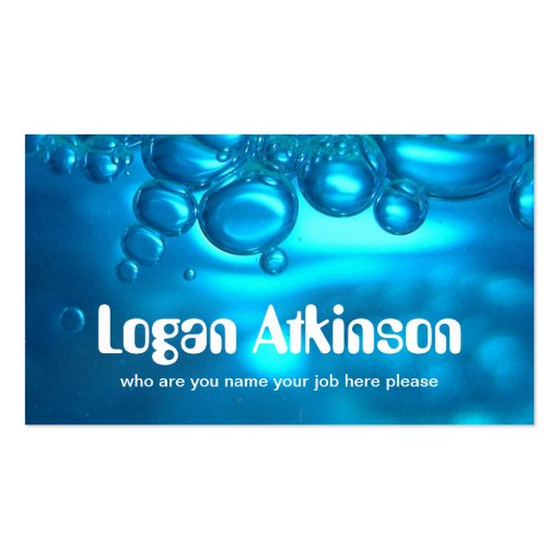 water business card (front side)