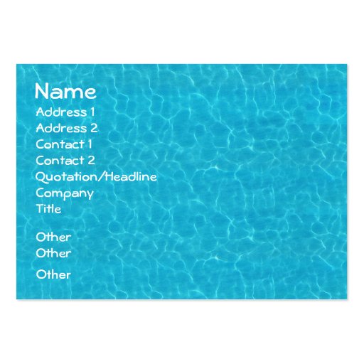 Water Business Cards (front side)