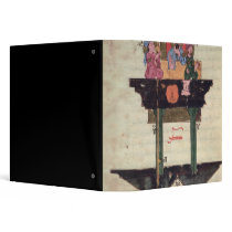 Water clock with automated figures binders