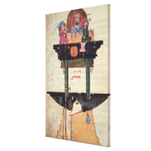 Water clock with automated figures gallery wrap canvas