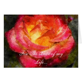 Water Color Rose Greeting Card