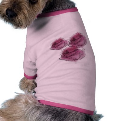 Water Color Roses Clothing Pet T Shirt by dtreasures