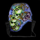 water color skull bag messenger bags