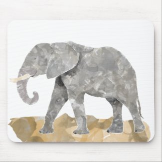 Water Colored Elephant mousepad