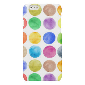 Water colour,big polka dot, funny,cute,girly,trend glossy iPhone 6 case