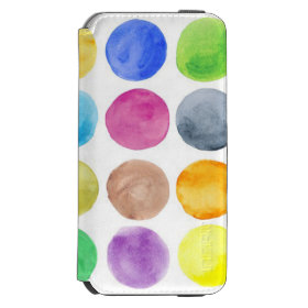 Water colour,big polka dot, funny,cute,girly,trend incipio watson™ iPhone 6 wallet case