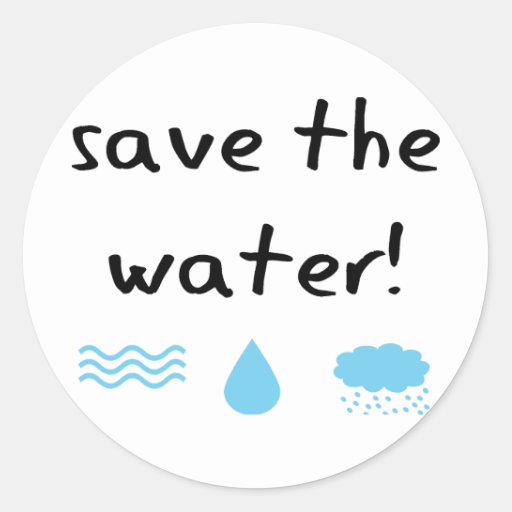 Water Conservation Design Classic Round Sticker Zazzle