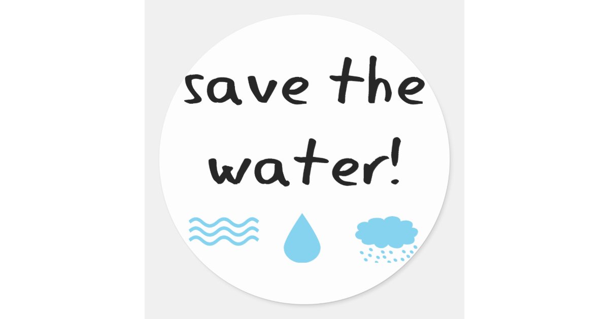 Water Conservation Design Classic Round Sticker Zazzle