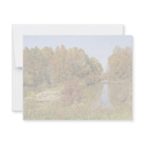 Water control dam and autumn trees invitations