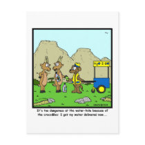 Water Delivery: Antelope Cartoon Post Cards