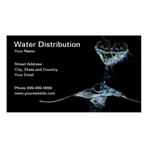 water distribution business card template (front side)