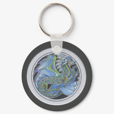 Water Dragon Keychain by smilodonart