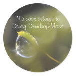Water drop bookplate sticker