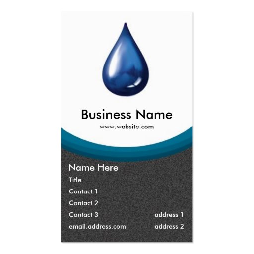 Water Drop business card (front side)