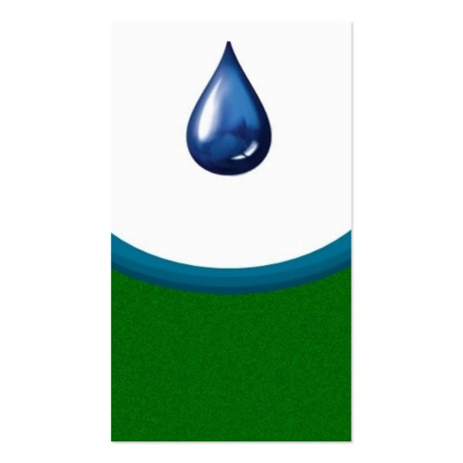 Water Drop business card -green grass (back side)
