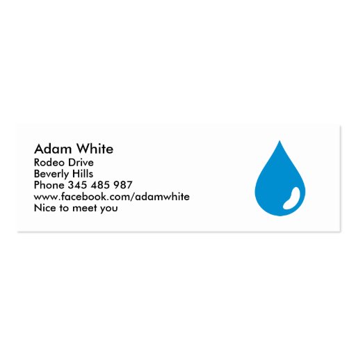 Water drop business cards