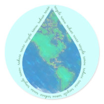 Water Drop Earth Stickers by teeboutique Water Drop Earth Stickers