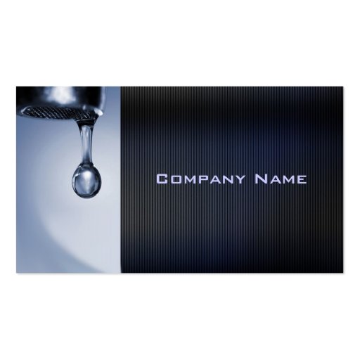 Water Drop Plumber Business Card (front side)