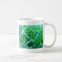 Water Droplets on Grass Coffee Mug