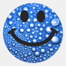 Water droplets smiley sticker