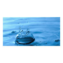 Water Droplets Splash Abstract Background Personalized Photo Card