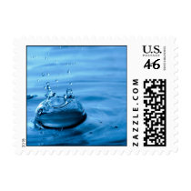 Water Droplets Splash Abstract Background Postage Stamp