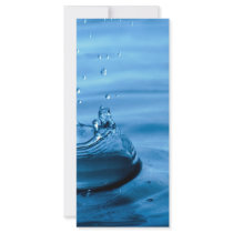 Water Droplets Splash Abstract Background Custom Rack Card