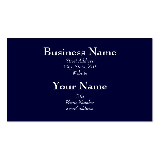 Water Drops Blue Generic business card (back side)