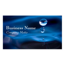 Water Drops Blue Generic business card