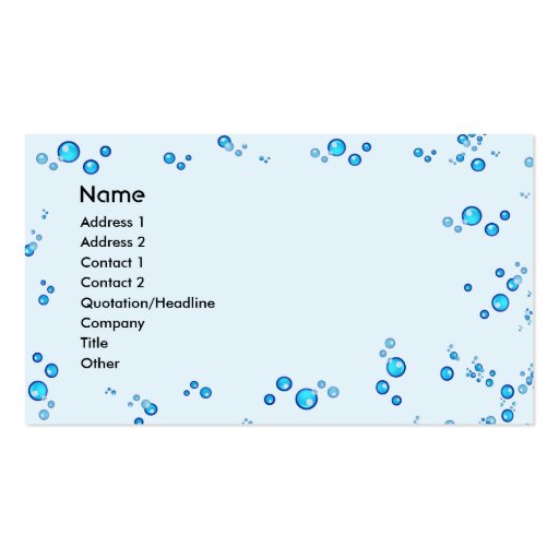 Water Drops Business Cards