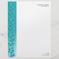 Water Drops Fresh Wet Aqua letterhead