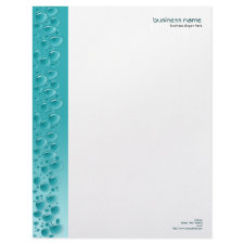 Water Drops Fresh Wet Aqua letterhead