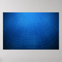 Water drops on a spider web (Blue) posters