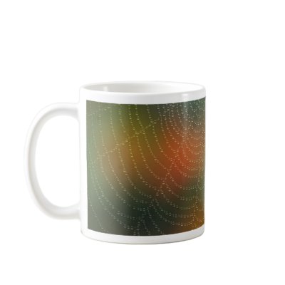 Water drops on a spider web mug by vladstudio
