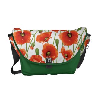 water drops on cute poppies commuter bag