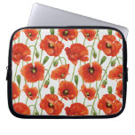 water drops on cute poppies laptop computer sleeves