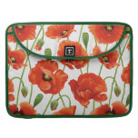 water drops on cute poppies MacBook pro sleeve