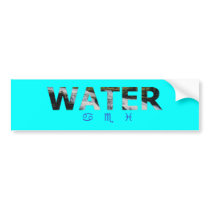 Water Element with Zodiac Signs Bumper Sticker