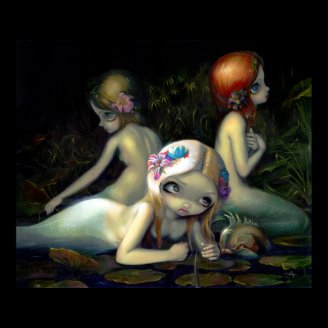 Water Elementals ART PRINT mermaid nymphs dolphin