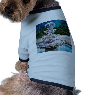 water fountain modern art acrylic painting doggie t shirt by dereklovessheila
