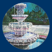 water fountain modern art acrylic painting stickers