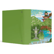 water garden and pagoda notebook binders